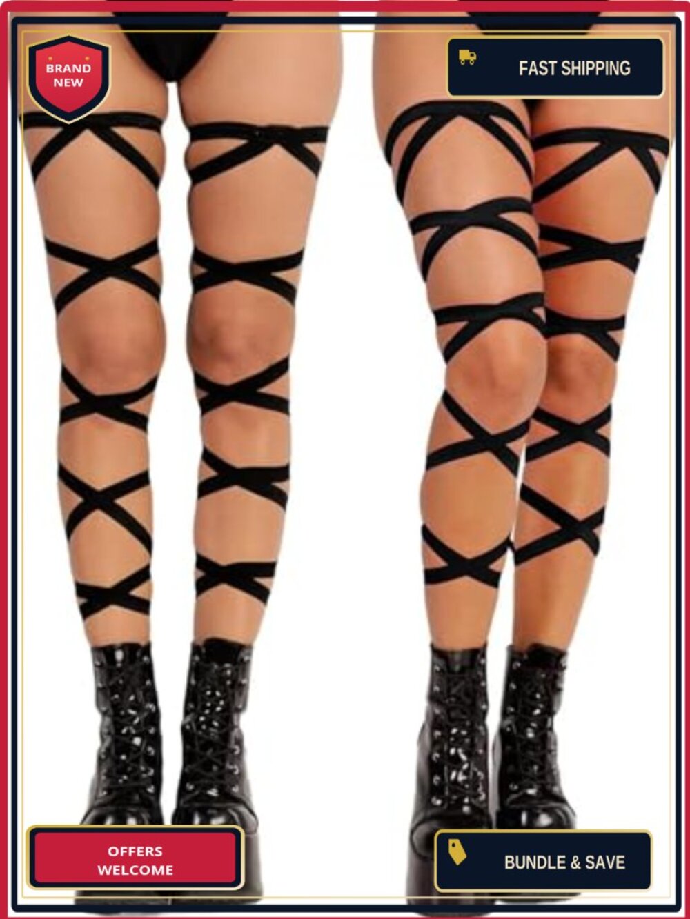 Rave Leg Wraps Crisscross Elastic Festival Cosplay Accessory